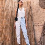 White & Ice Mom Fit Pants